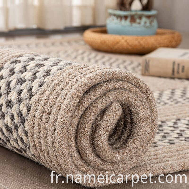 Big Large Size Wool Braided Living Room Rug